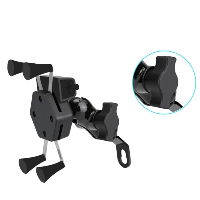 Universal 360 Motorcycle Bicycle Phone Holder with USB Charging