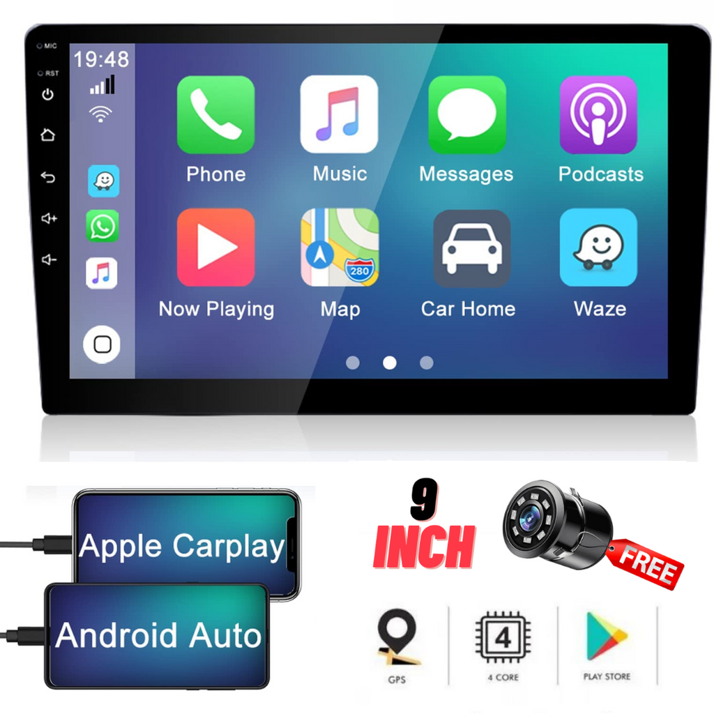 9-Inch Android Stereo with QLED Display | CarPlay & Android Auto (2GB/16GB)