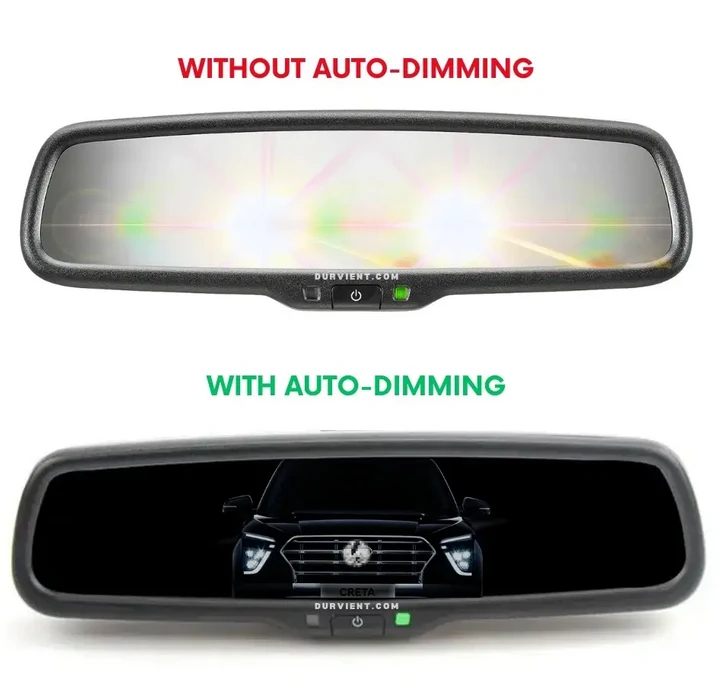 Auto Dimming IRVM Mirror – Electrochromic, Dual‑Sensor, DIY Fit, Universal Mount